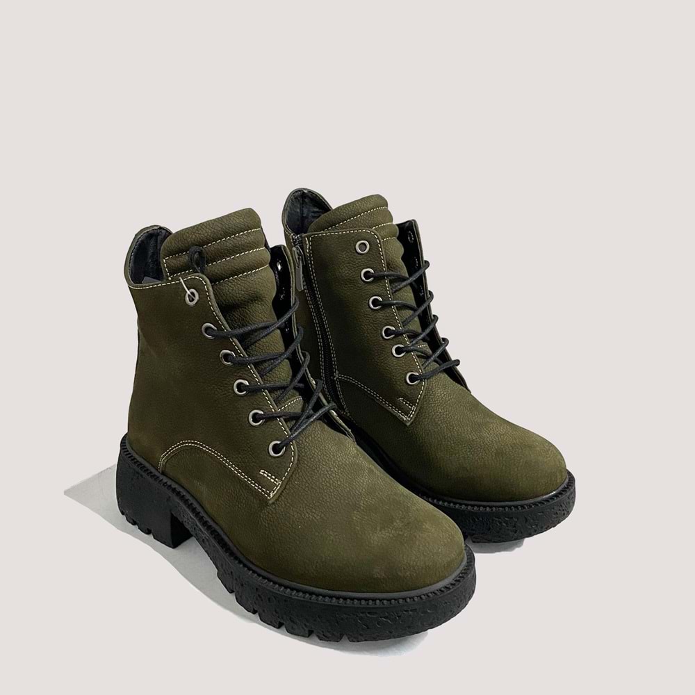 Bulldozer 240640 Kadın Deri Bot 38 K.Yeşil