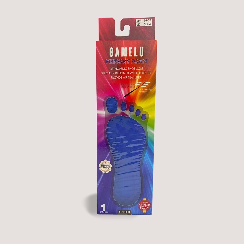 Gamelu Memory Foam Özel Tasarım Unisex Tabanlık - Lacivert - 42-43