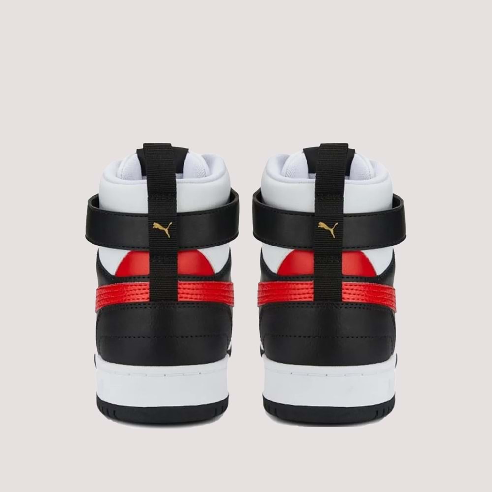 Puma RBD Game Flat Erkek Cırtlı Bilekli Spor Ayakkabı - Beyaz-Kırmızı - 45