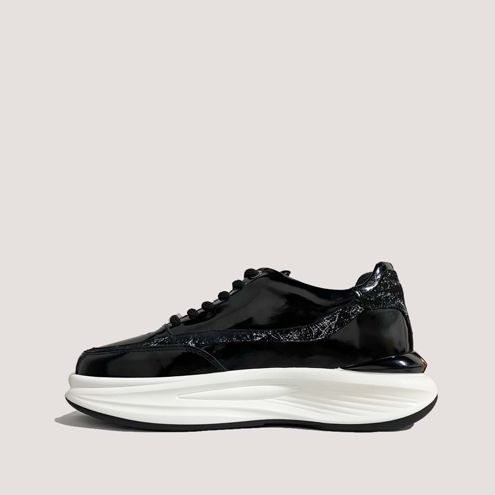 Luciano Bellini 3504 Erkek Deri Casual Ayakkabı - Siyah-Rugan - 43