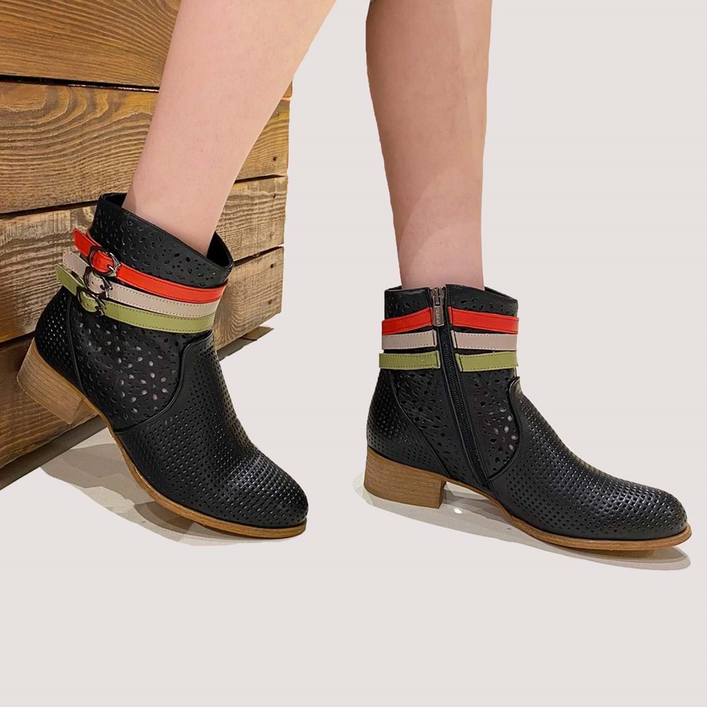 Kadın Deri Yazlık Bot 1810624Y - Siyah - 40