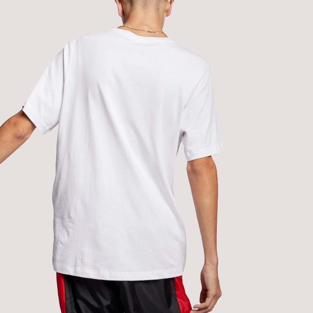 Nike Sportwear İcon AR5004-100 Futura Unisex Tshirt - Beyaz-Kırmızı - L