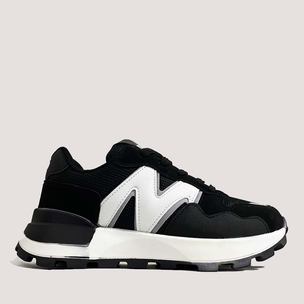 2091 Unisex Spor Ayakkabı - Siyah-Beyaz - 36
