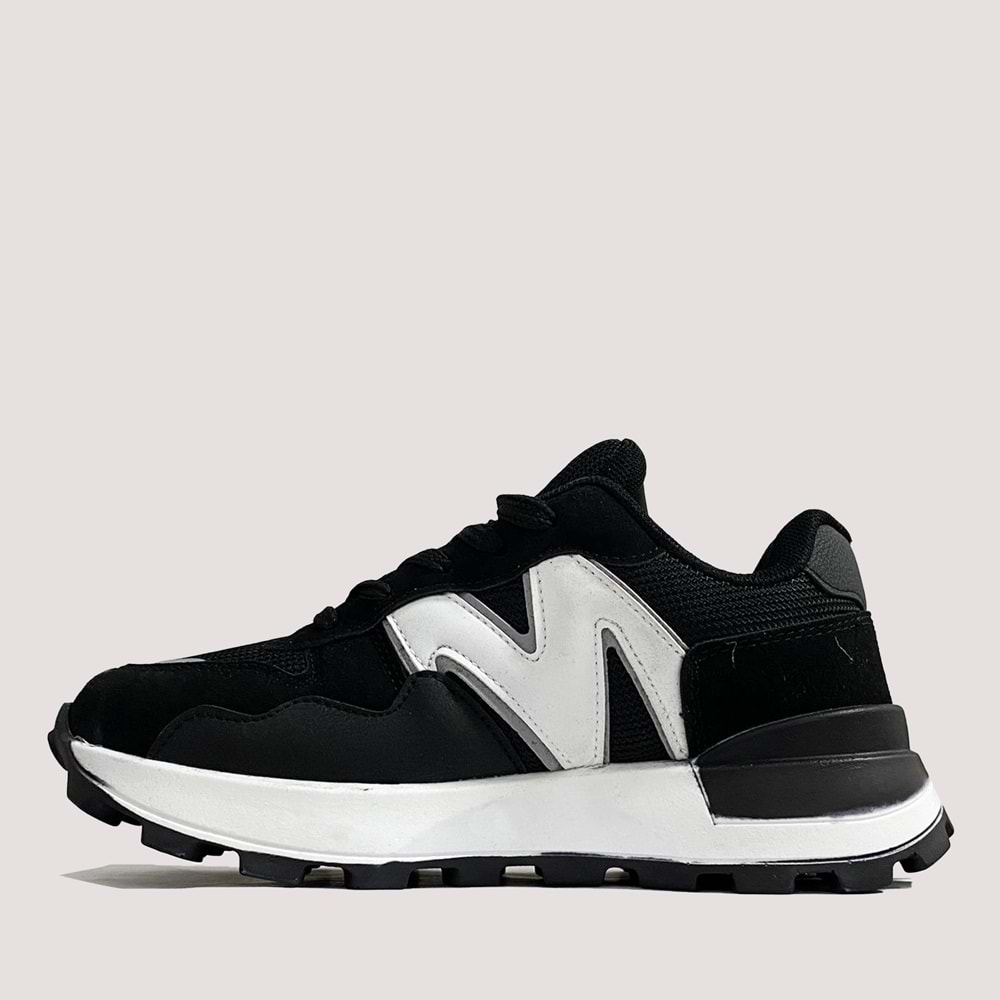 2091 Unisex Spor Ayakkabı - Siyah-Beyaz - 36