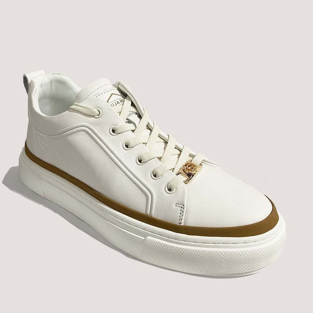 24K592 Erkek Deri Casual Ayakkabı - Beyaz - 40