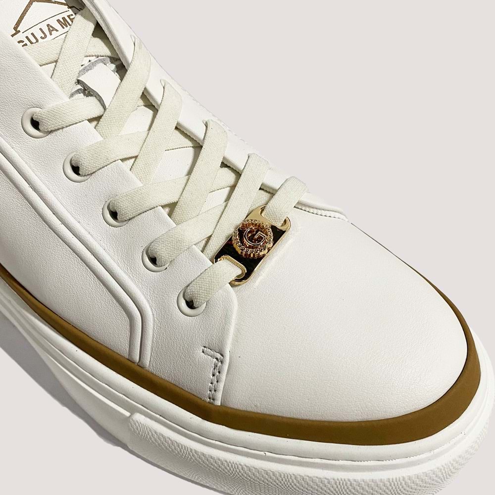 24K592 Erkek Deri Casual Ayakkabı - Beyaz - 40