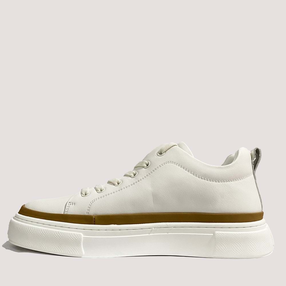 24K592 Erkek Deri Casual Ayakkabı - Beyaz - 43