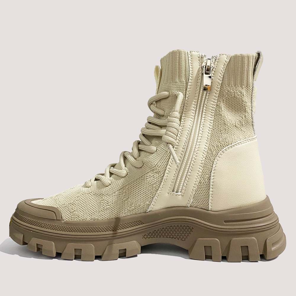 24K310-22 Kadın Örgü Bot - Bej - 36
