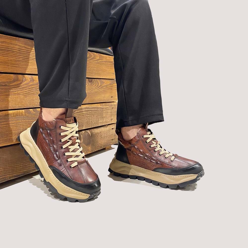 Erkek Bilek Casual Ayakkabı 24K542 - Kahve - 43
