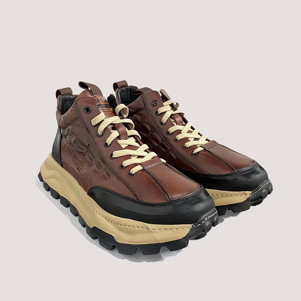 Erkek Bilek Casual Ayakkabı 24K542 - Kahve - 43
