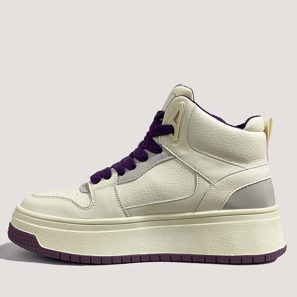 24K358-2 Kadın Casual Ayakkabı - Mor-Beyaz - 40