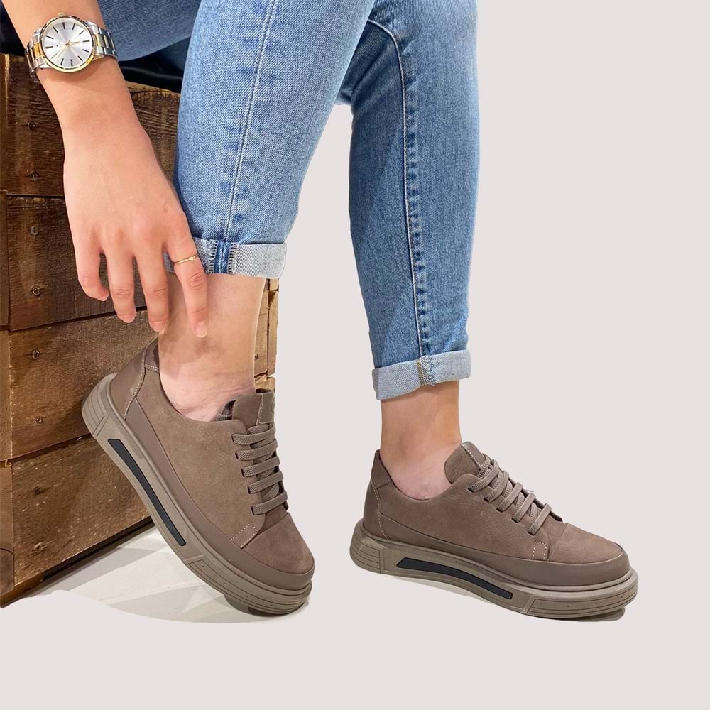 Kadın Deri Günlük Ayakkabı 3250 - Vizon - 40