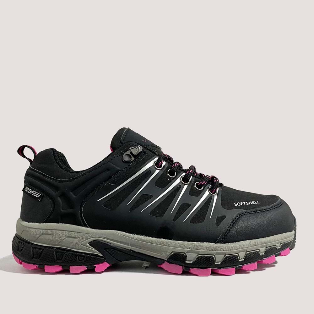 Kadın Waterproof Ayakkabı 102-19905 - Siyah-Fuşya - 36