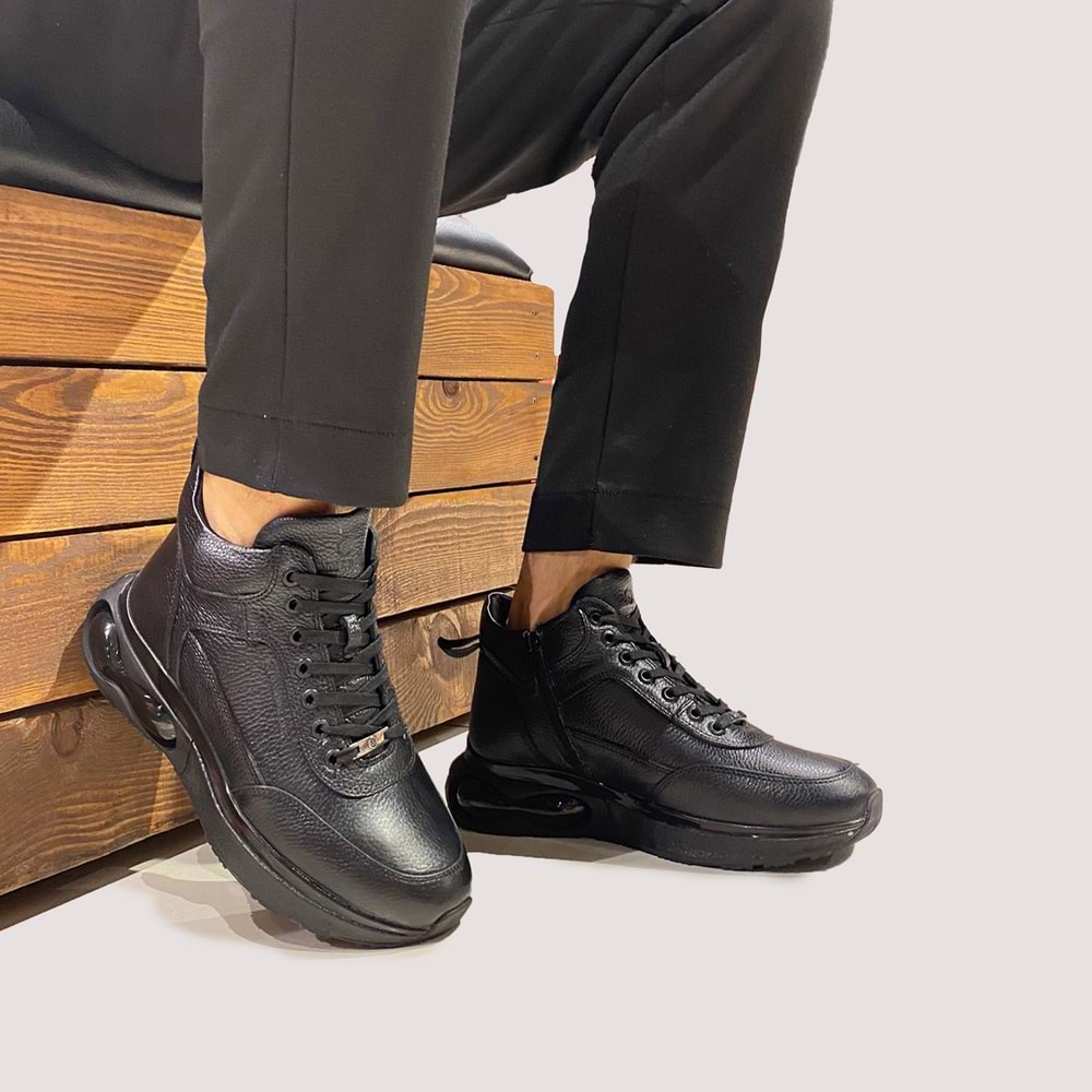 Erkek Deri Fermuarlı Bot Telas 24910 - Siyah - 40