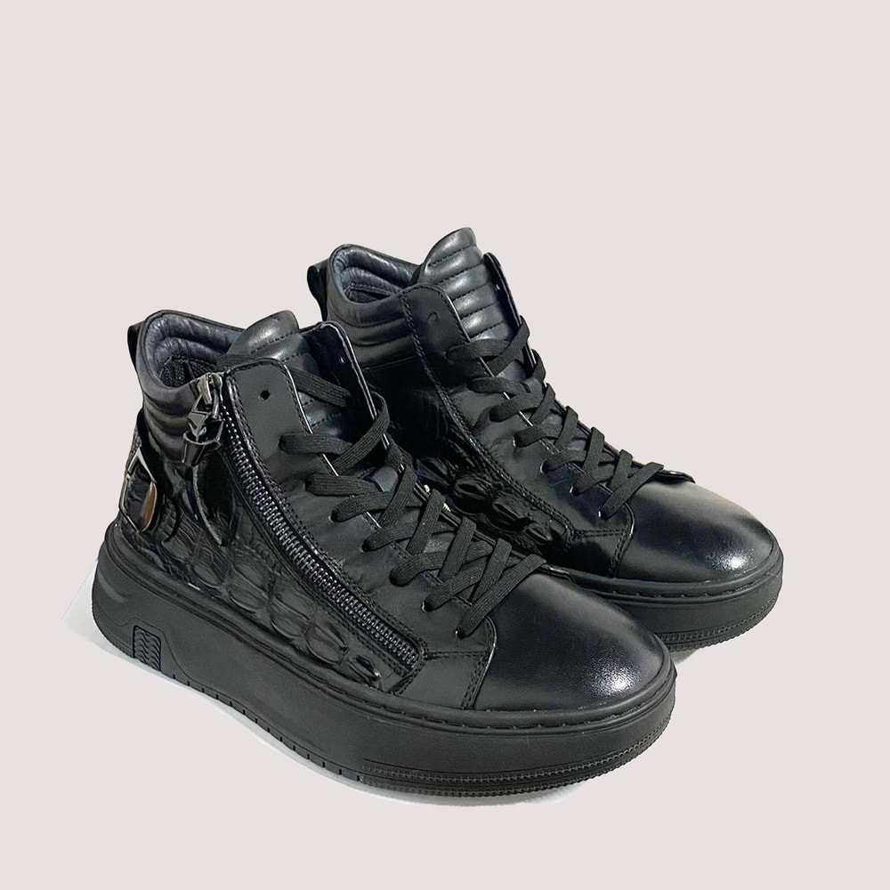 Erkek Deri Casual Bot 24K540 - Siyah - 44