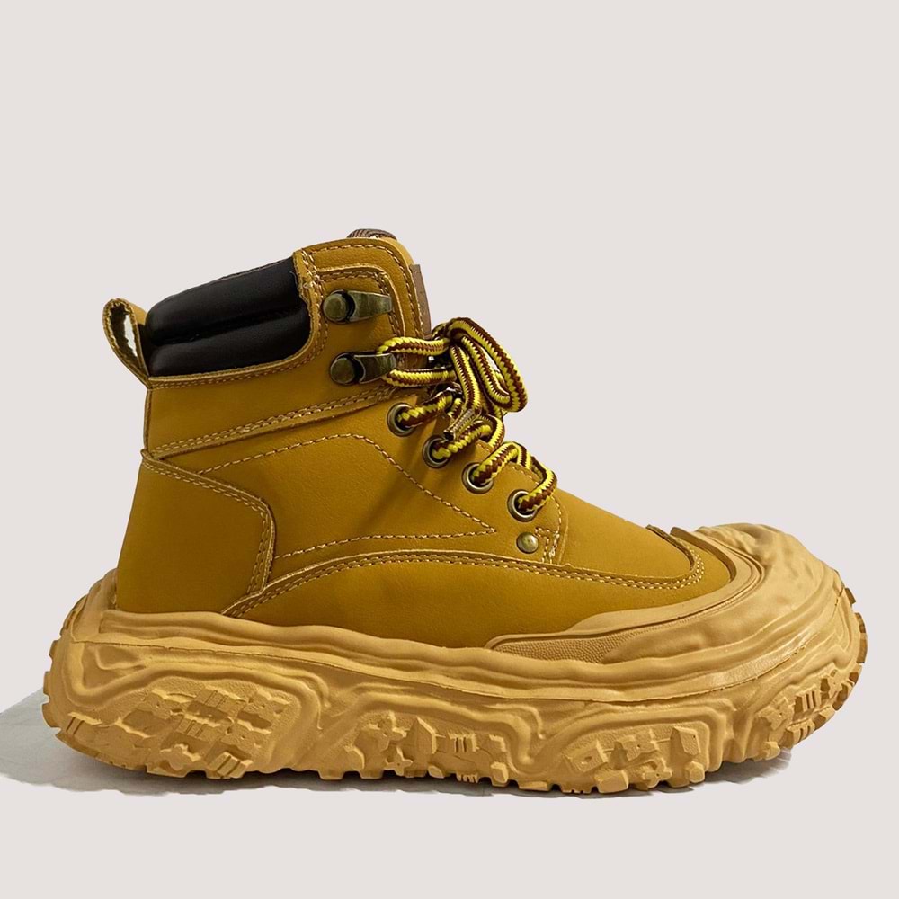 Çocuk Casual Fermuarlı Bot 24K662 - Camel - 35