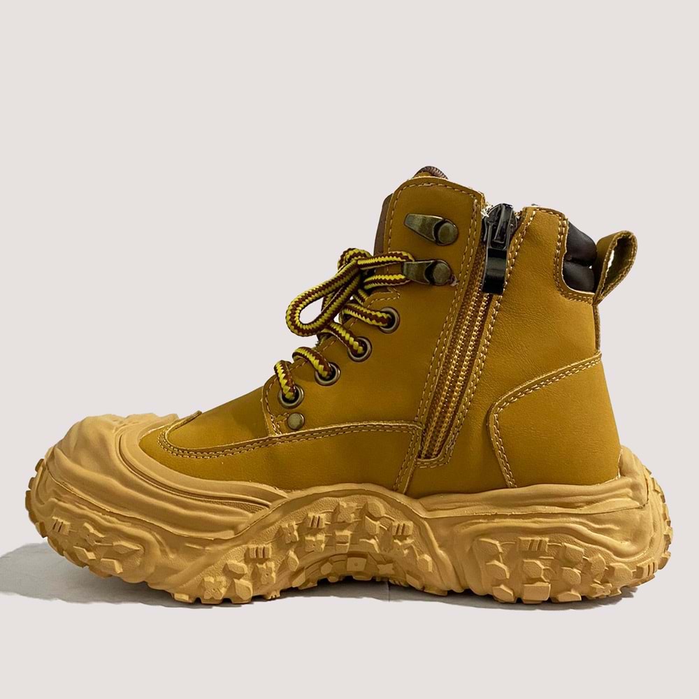 Çocuk Casual Fermuarlı Bot 24K662 - Camel - 35