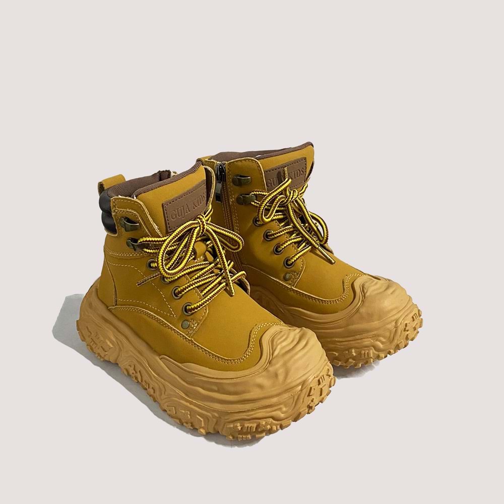 Çocuk Casual Fermuarlı Bot 24K662 - Camel - 35