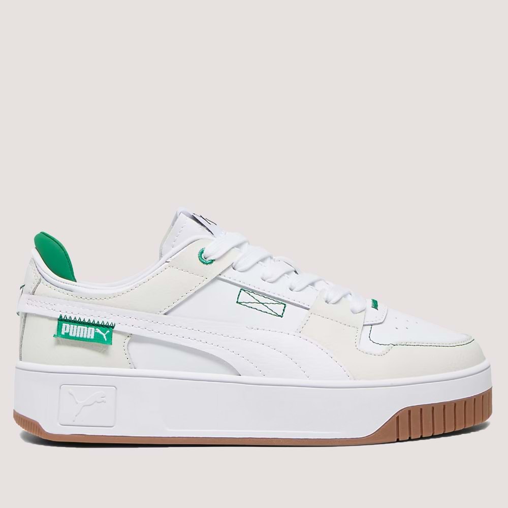 Kadın Carina Street VTG Spor Ayakkabı 392338 - Beyaz-Bej-Yeşil - 39