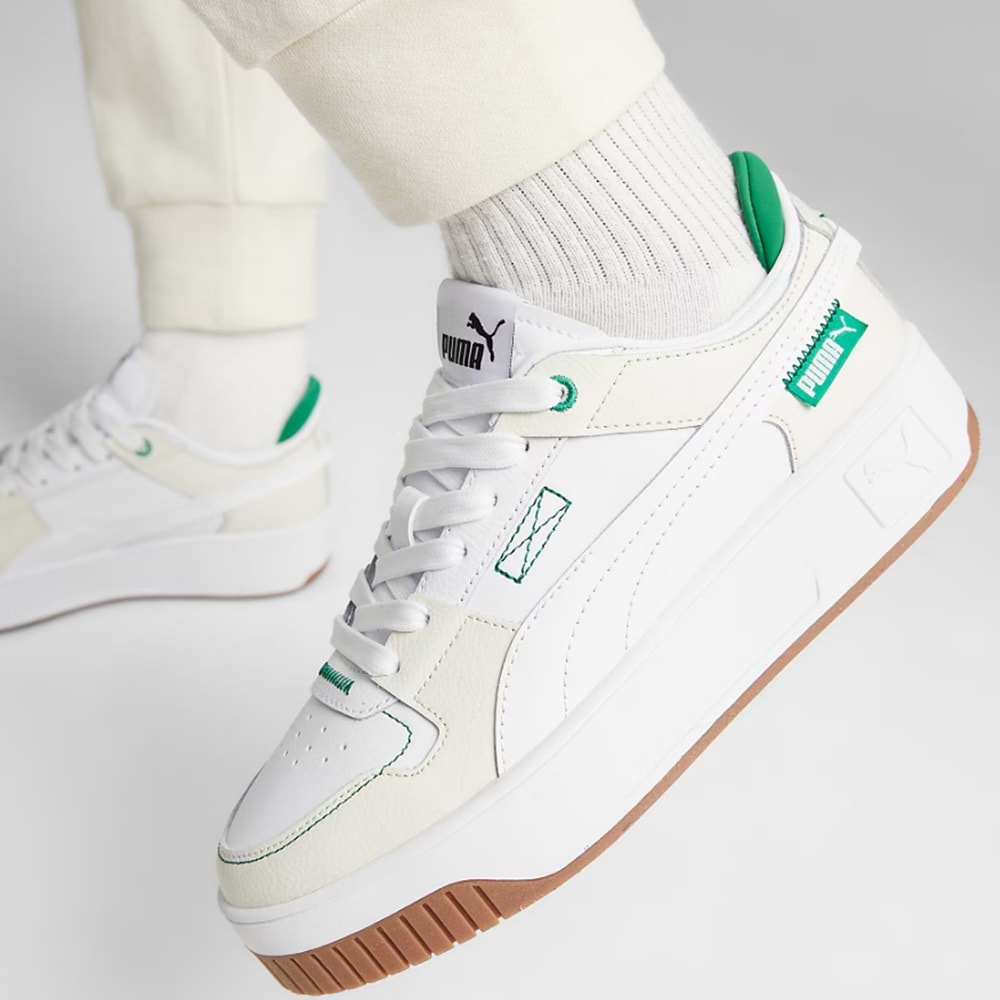 Kadın Carina Street VTG Spor Ayakkabı 392338 - Beyaz-Bej-Yeşil - 39