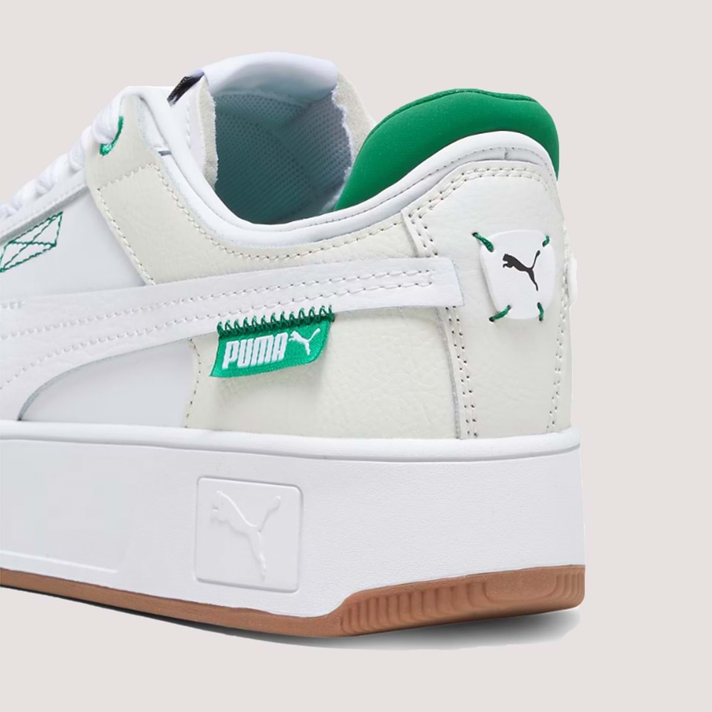 Kadın Carina Street VTG Spor Ayakkabı 392338 - Beyaz-Bej-Yeşil - 39