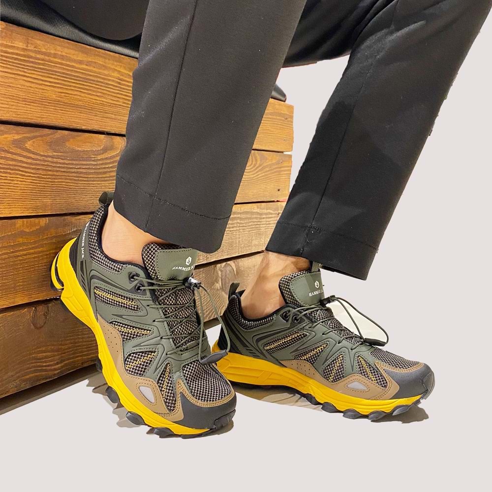Erkek Outdoor Bağcıksız Spor Ayakkabı 24809 - Haki - 44
