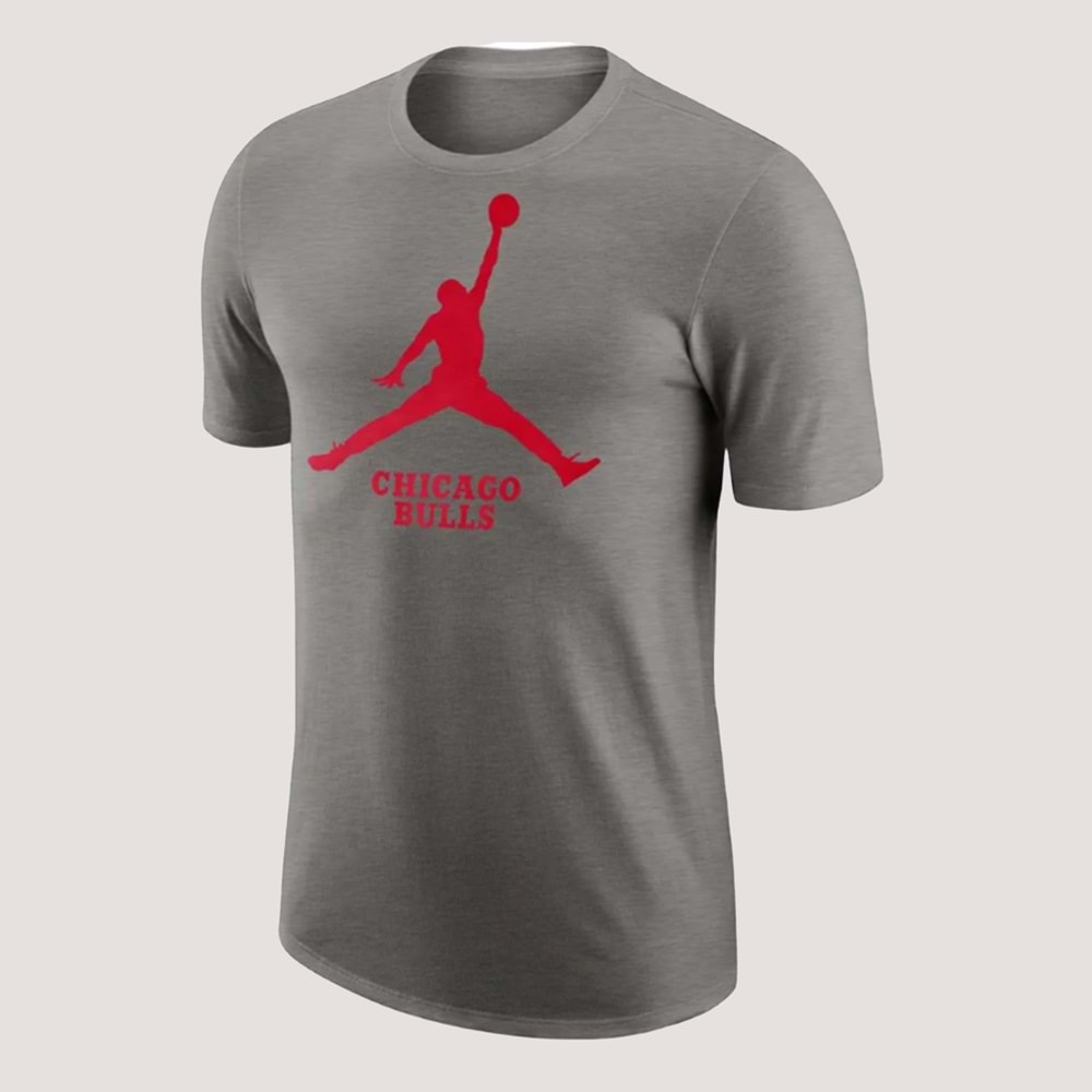 Nike Chicago Bulls NBA Erkek Gri Basketbol T-Shirt FD1460-063 - Gri - L