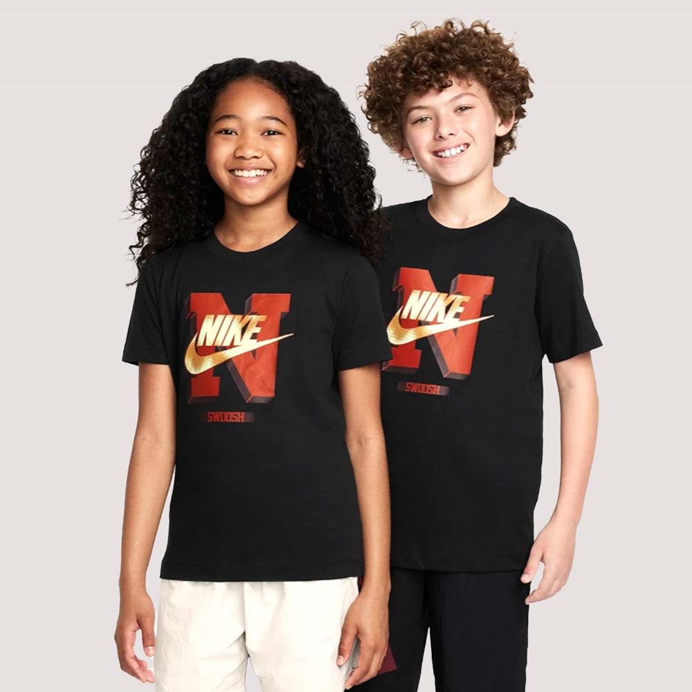 Nike Sportswear Çocuk Siyah T-Shirt FZ5125-010 - Siyah - M