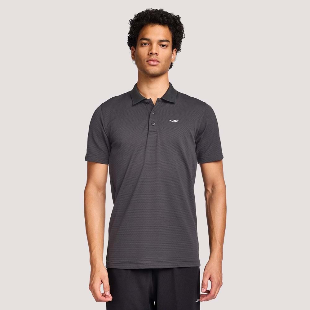 Erkek Kısa Kol Polo Yaka Tshirt 1275-25B - Antrasit - XL