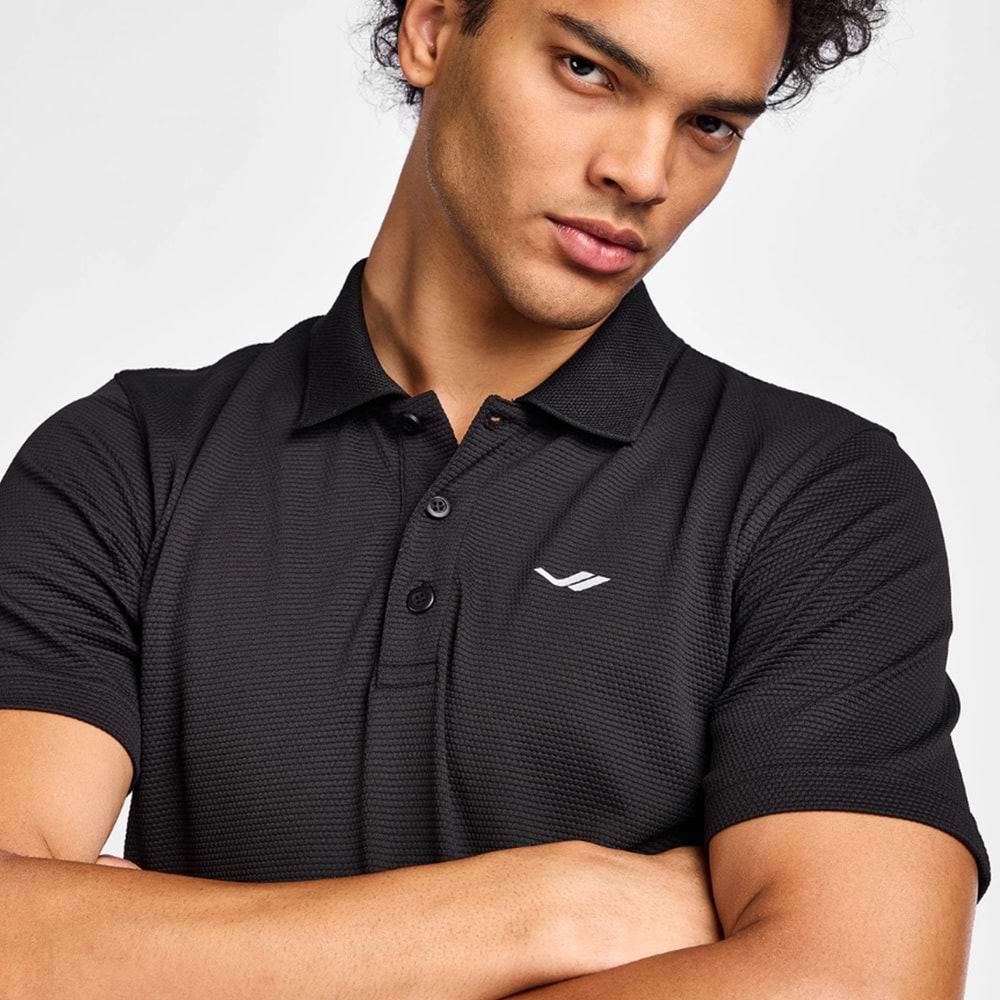 Erkek Kısa Kol Polo Yaka Tshirt 1275-25B - Siyah - XL