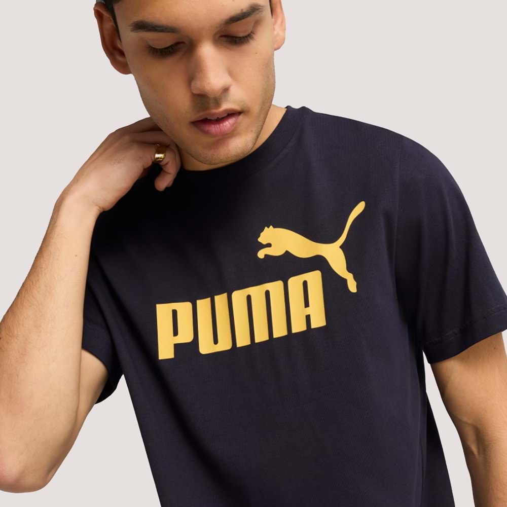 Puma Ess Logo Tee 682533 16 Erkek Tshirt - Lacivert - XL