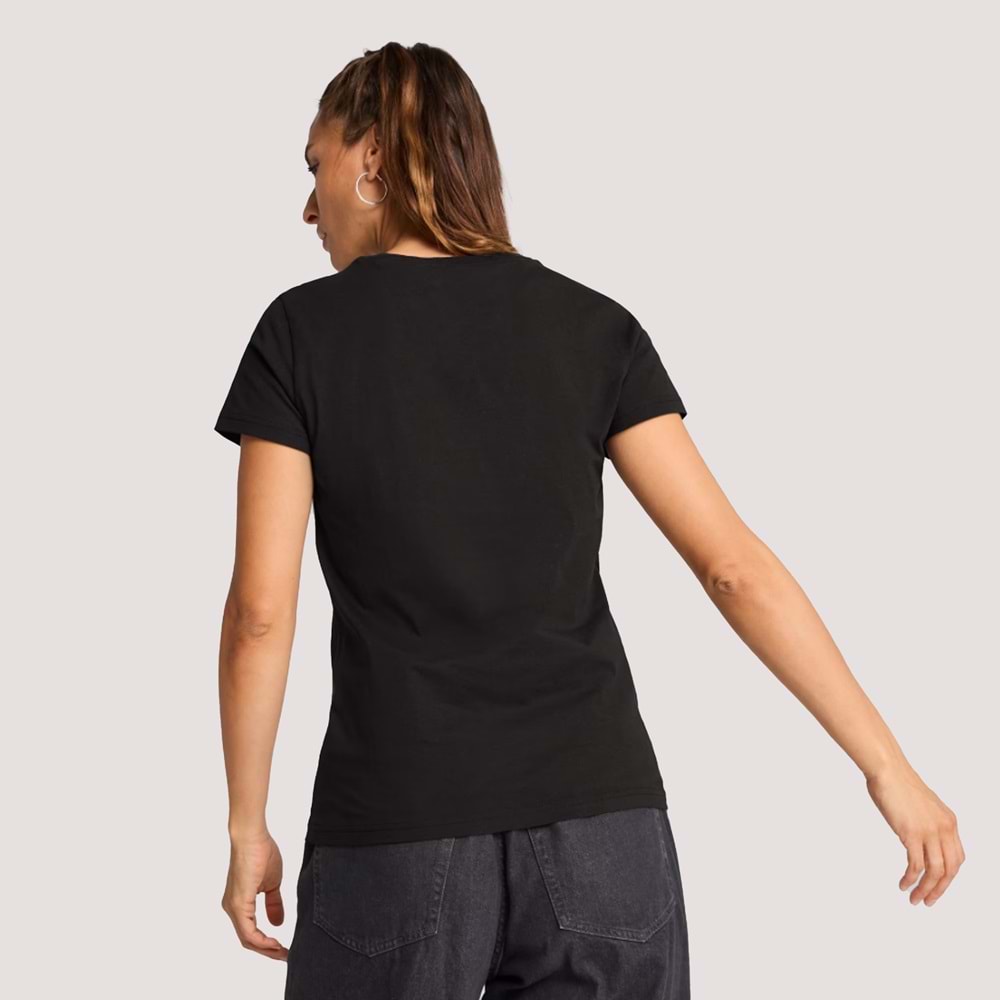 Puma Metallic No. 1 Logo Tee Unisex Tshirt 631536 01 - Siyah - XS