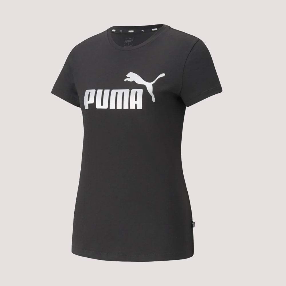 Puma Metallic No. 1 Logo Tee Unisex Tshirt 631536 01 - Siyah - XS