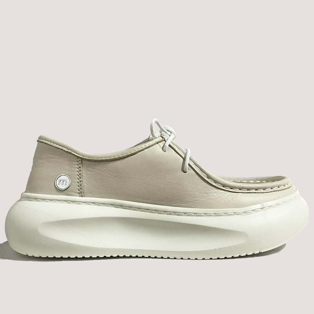 Mammamia 7035 Kadın Deri Günlük Ayakkabı - Bej - 39