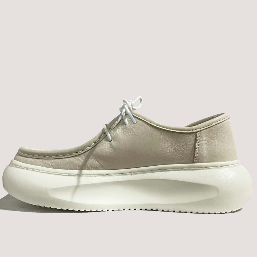 Mammamia 7035 Kadın Deri Günlük Ayakkabı - Bej - 39