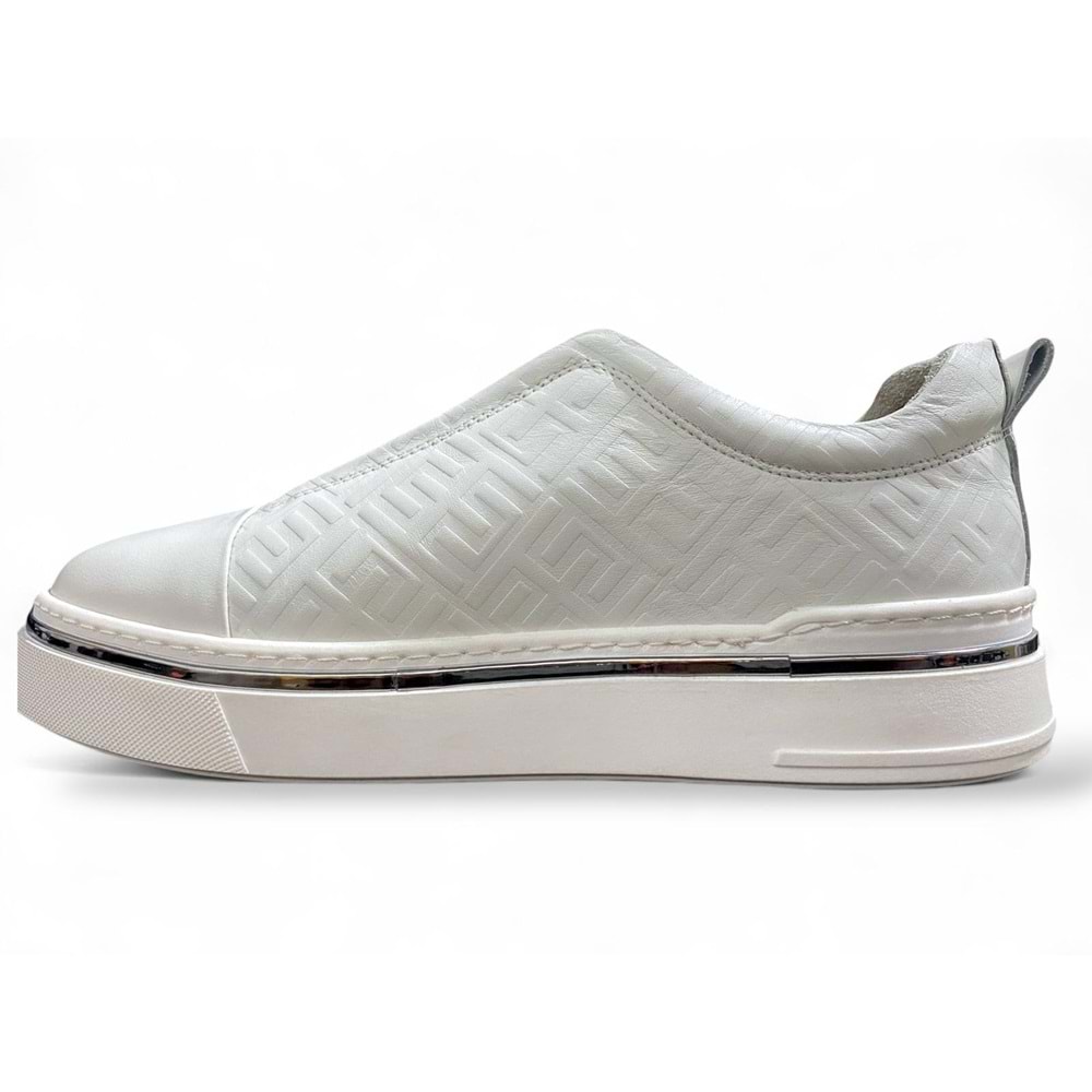 Luciano Bellini C26907 Munih Erkek Deri Casual Ayakkabı - Beyaz - 40