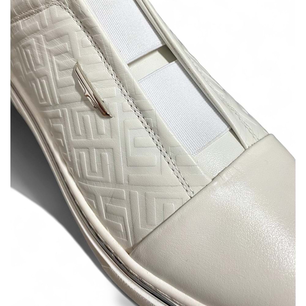 Luciano Bellini C26907 Munih Erkek Deri Casual Ayakkabı - Beyaz - 40