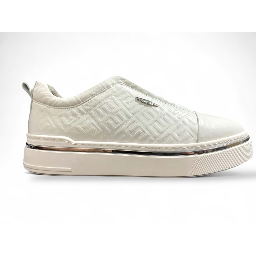 Luciano Bellini C26907 Munih Erkek Deri Casual Ayakkabı - Beyaz - 43