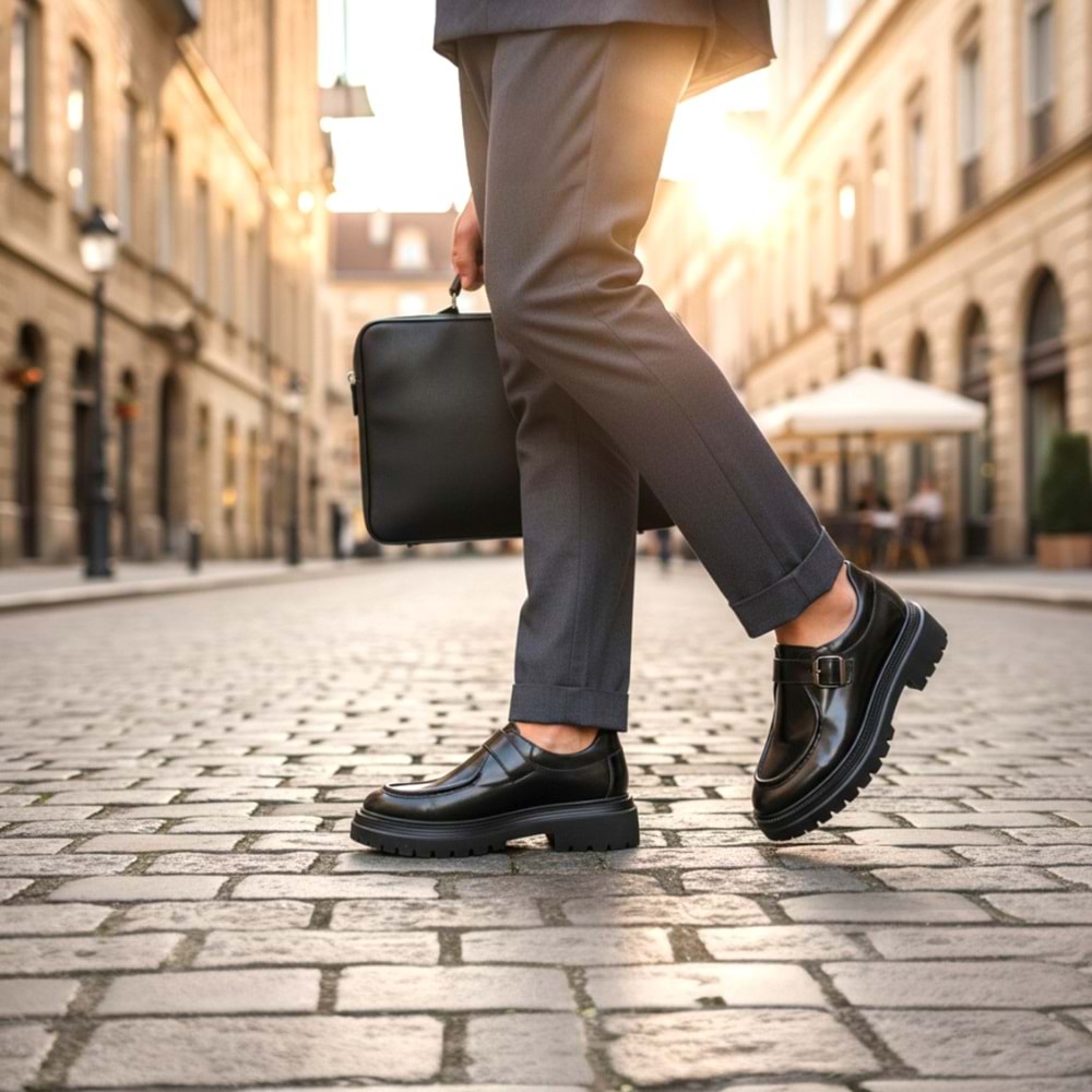 Erkek Deri Casual Ayakkabı C22518 - Siyah - 41