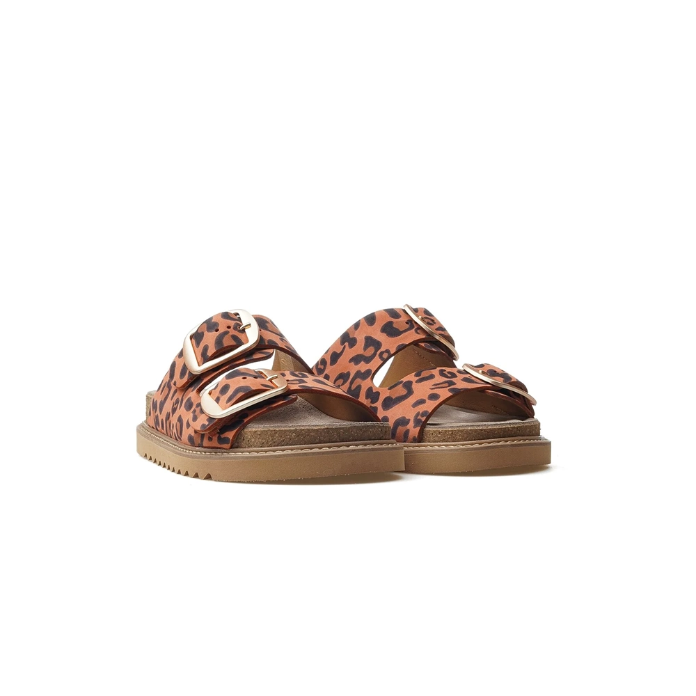 Kadın Deri Tokalı Terlik D25YT-1445 LX - Turuncu - 37