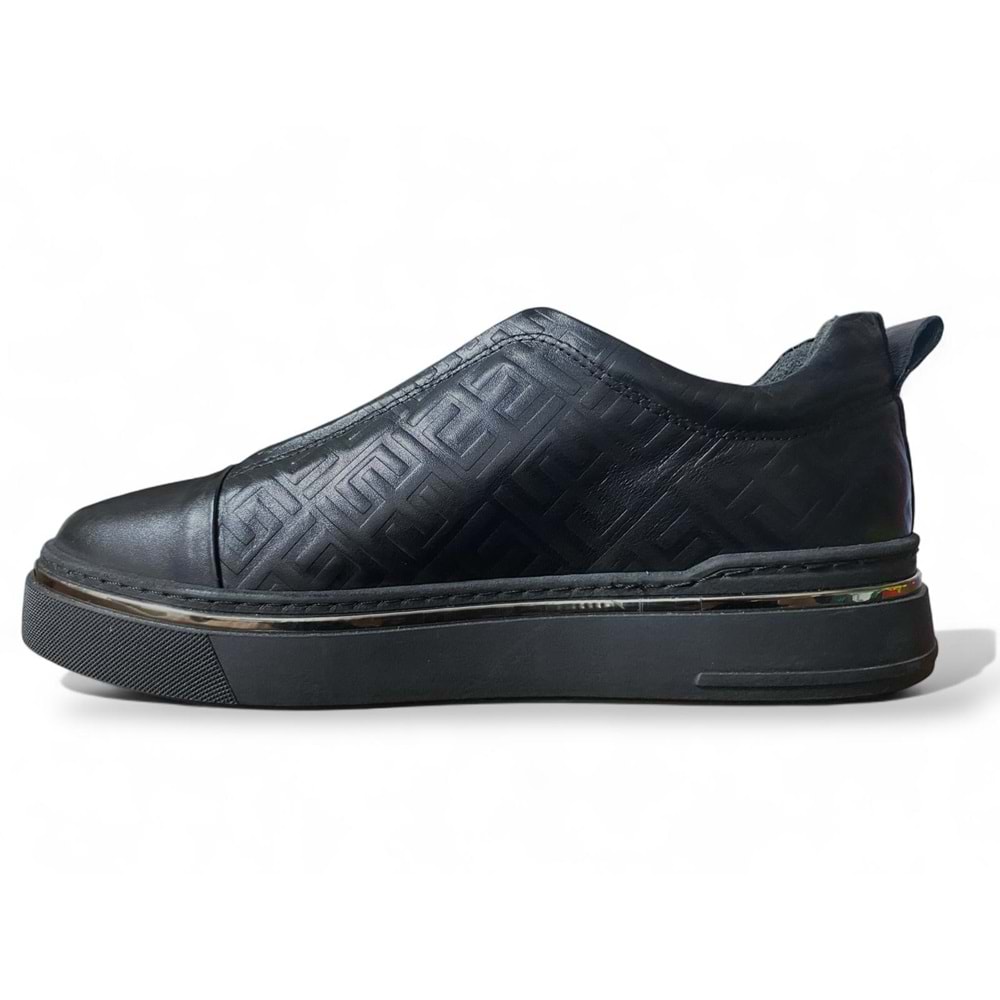 Erkek Deri Bağcıksız Comfort Casual Ayakkabı C11764 - Siyah - 41