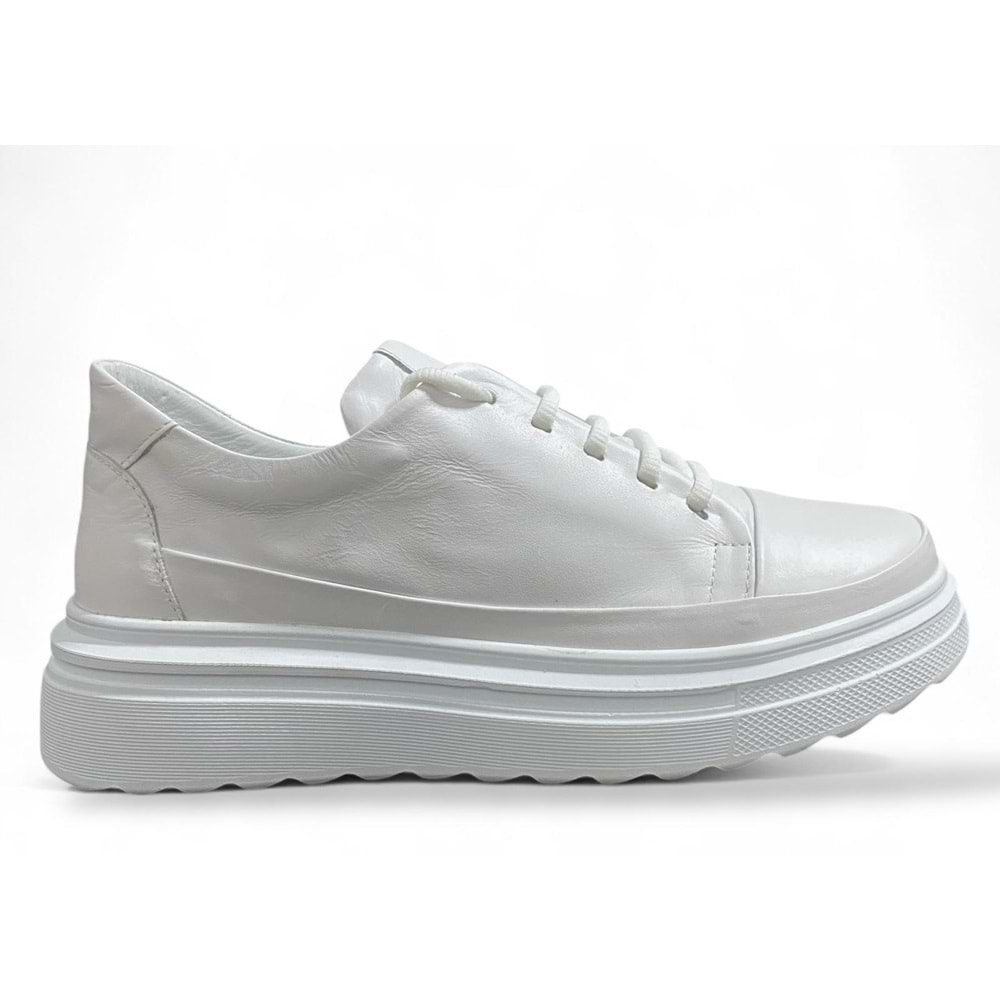 Kadın Deri Comfort Ayakkabı D25YA-3255 - Beyaz - 40