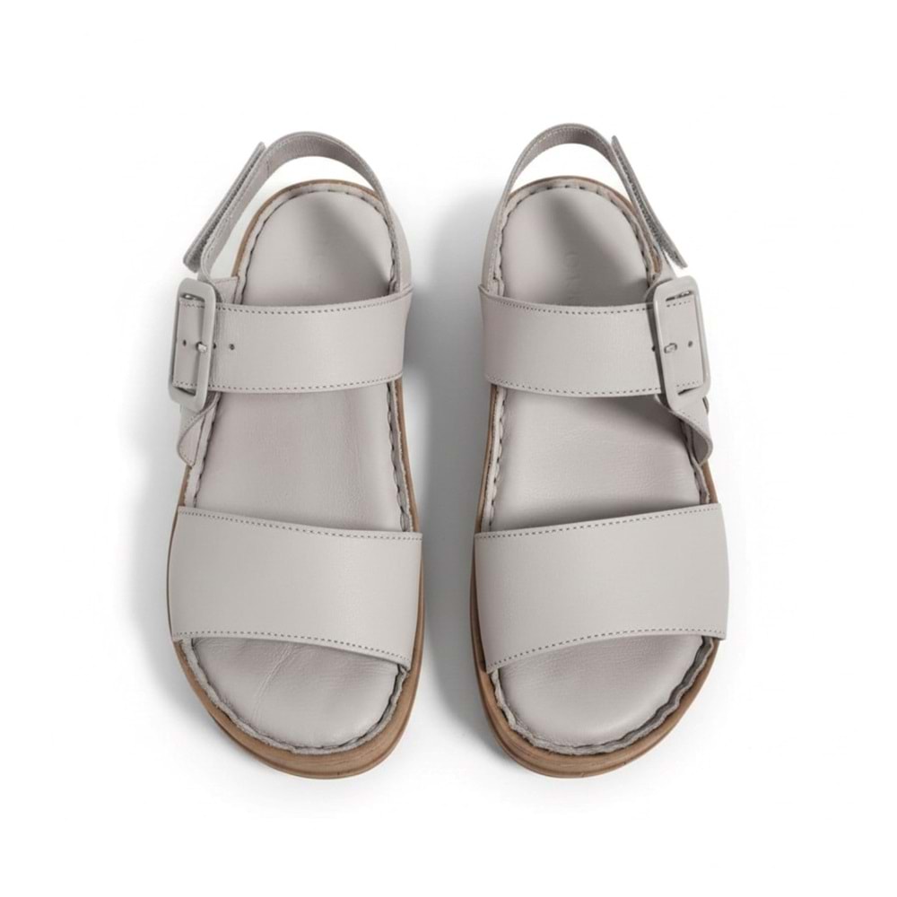 Kadın Deri Comfort Sandalet D25YS-2375 - Gri - 39