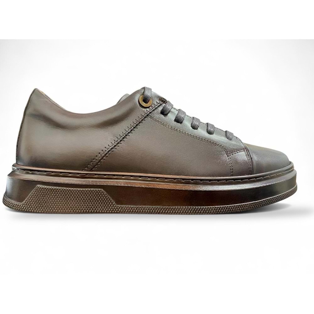 Erkek Münih Deri Casual Ayakkabı C26401 - Kahve - 42