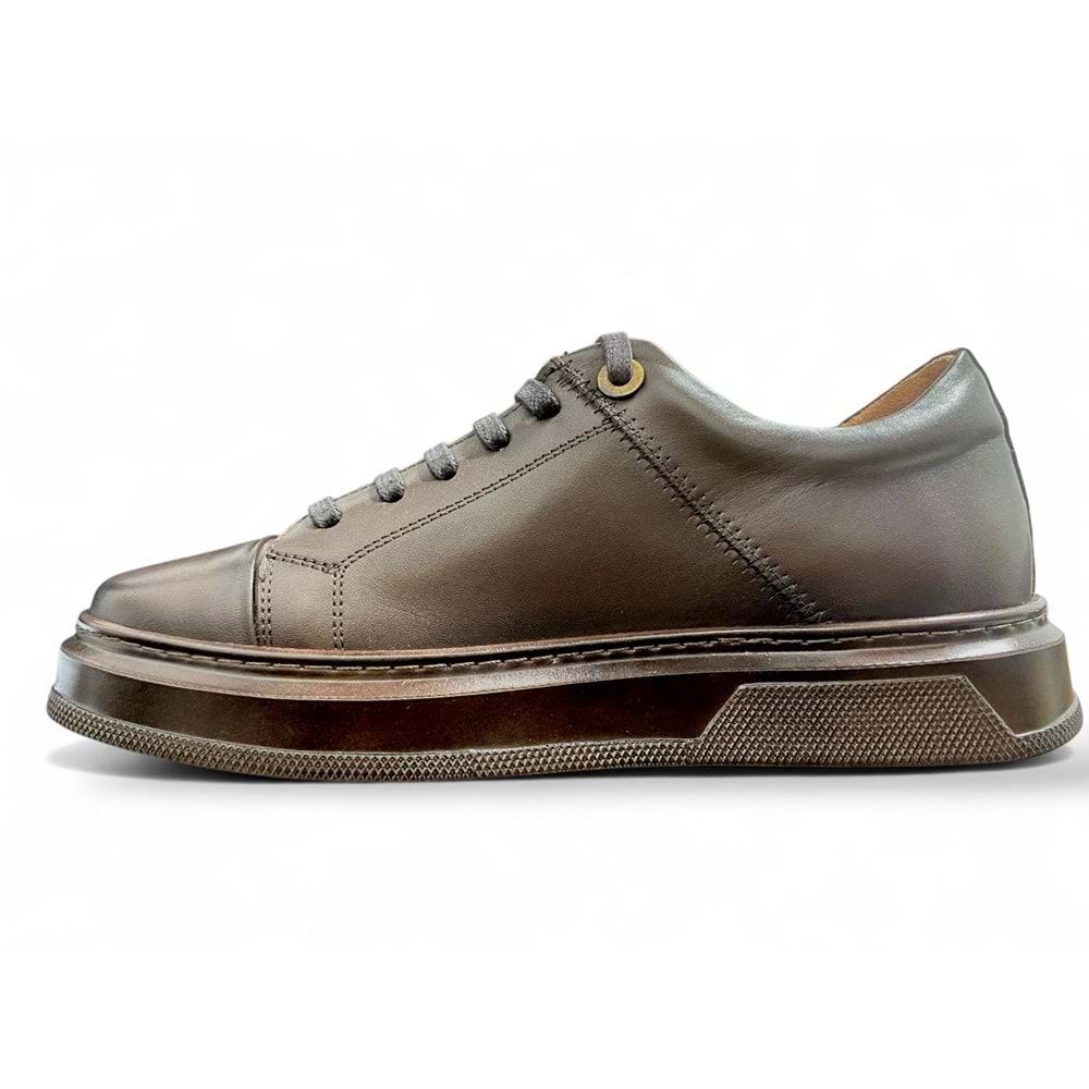 Erkek Münih Deri Casual Ayakkabı C26401 - Kahve - 42