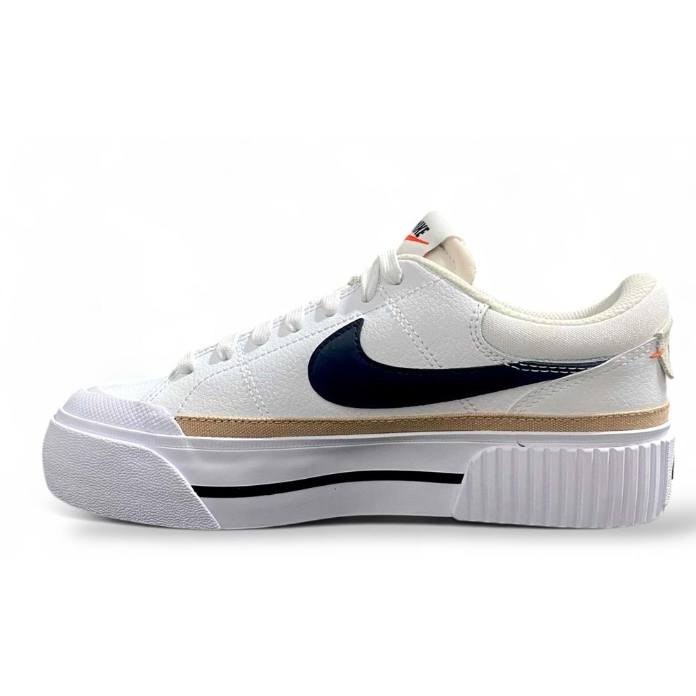 Nike Court Legacy Lift Kadın Spor Ayakkabı - Beyaz-Gold - 37,5