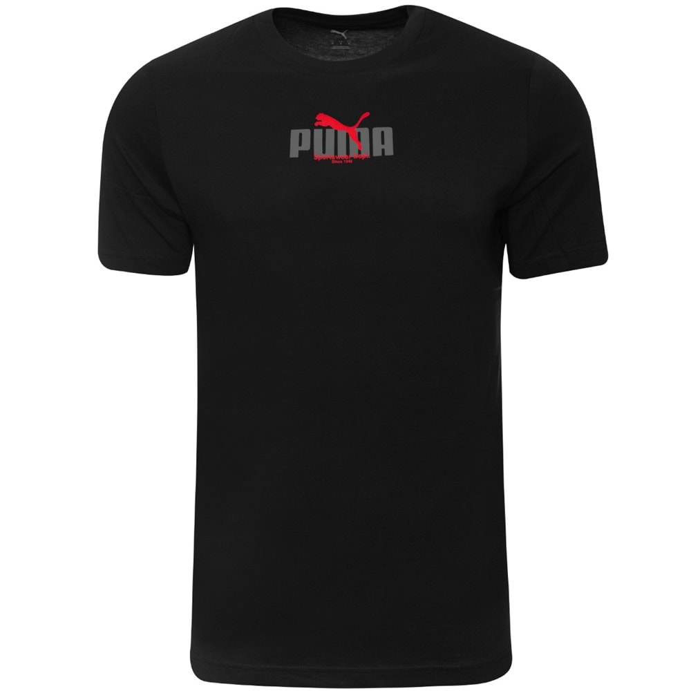 Puma Graphic Tee 688032 01 Erkek Tişört - Siyah - S
