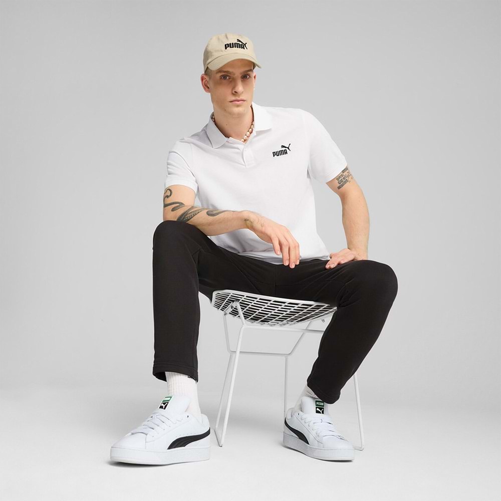 Puma No.1 Logo Pique Polo Erkek Tişört - Beyaz - L