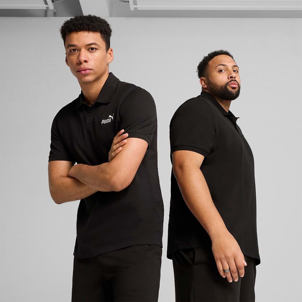 Puma No.1 Logo Pique Polo Erkek Tişört - Siyah - XXL
