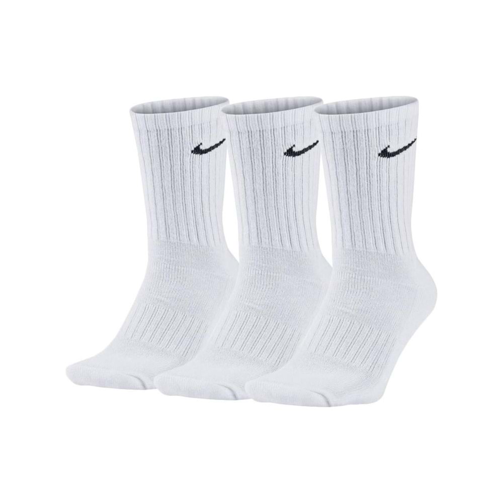 Nike Everyday Cotton Cushioned Dri-Fit 3X Çorap Small 36-40 - Beyaz - 36/40